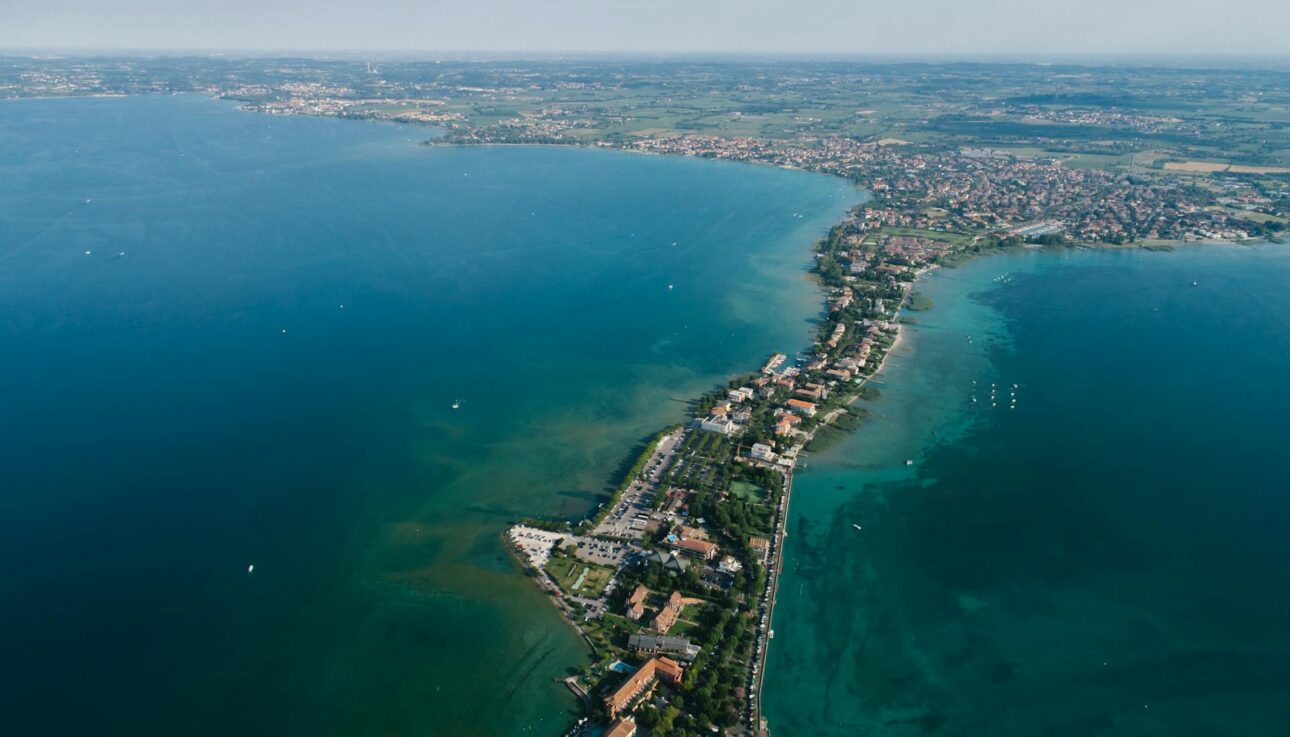 Aerial shot of Sirmione