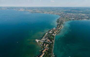 Aerial shot of Sirmione